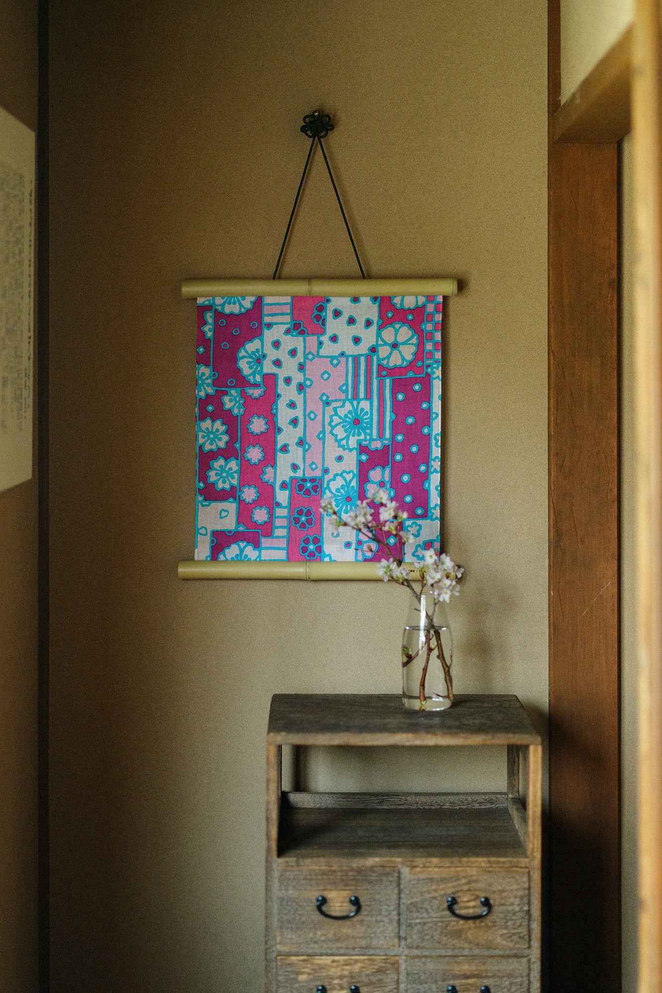 伊勢木棉圖案紋樣手巾（短版）/櫻花