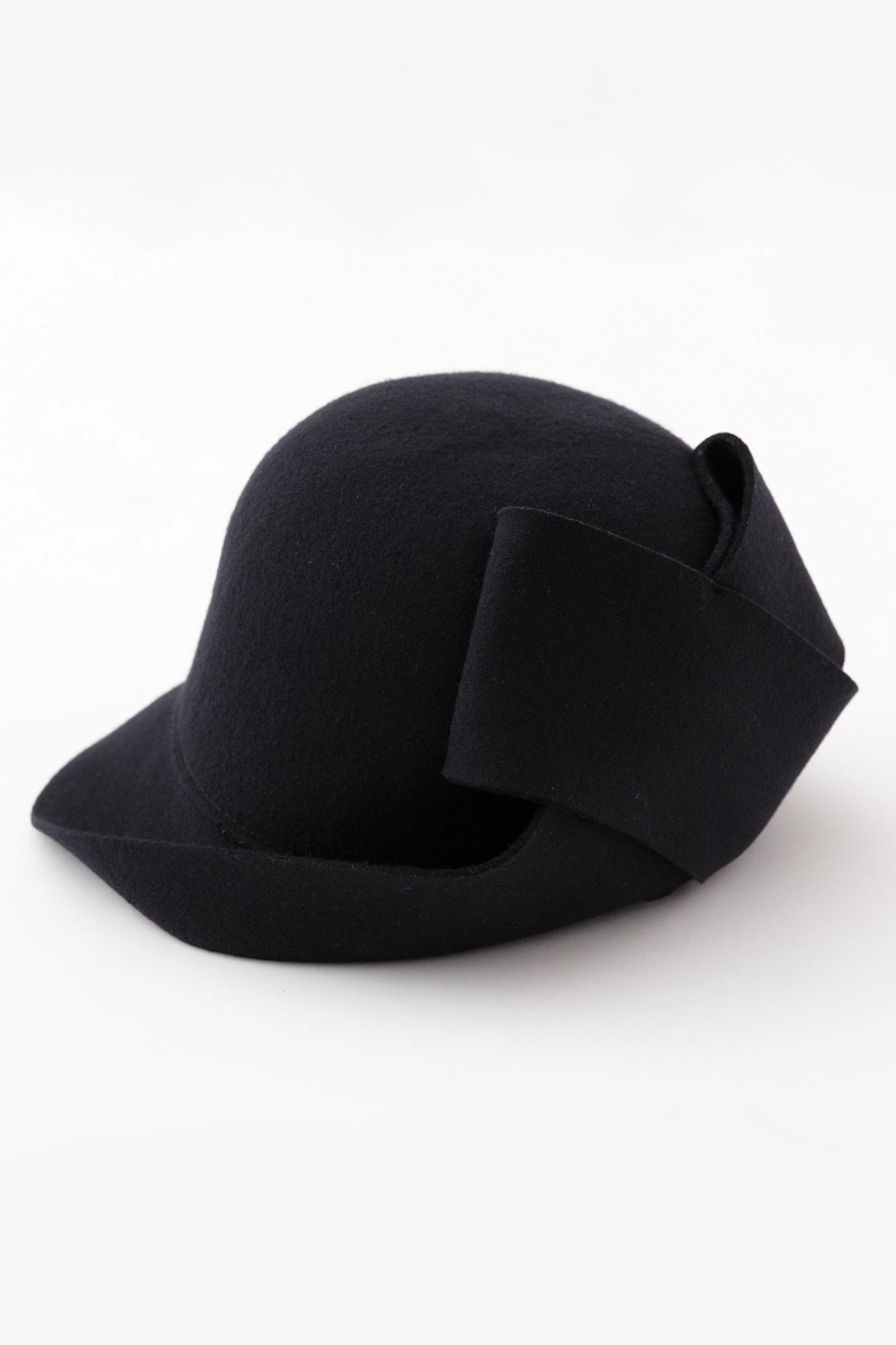 Felted Nene Ribbon Hat / Dark Blue