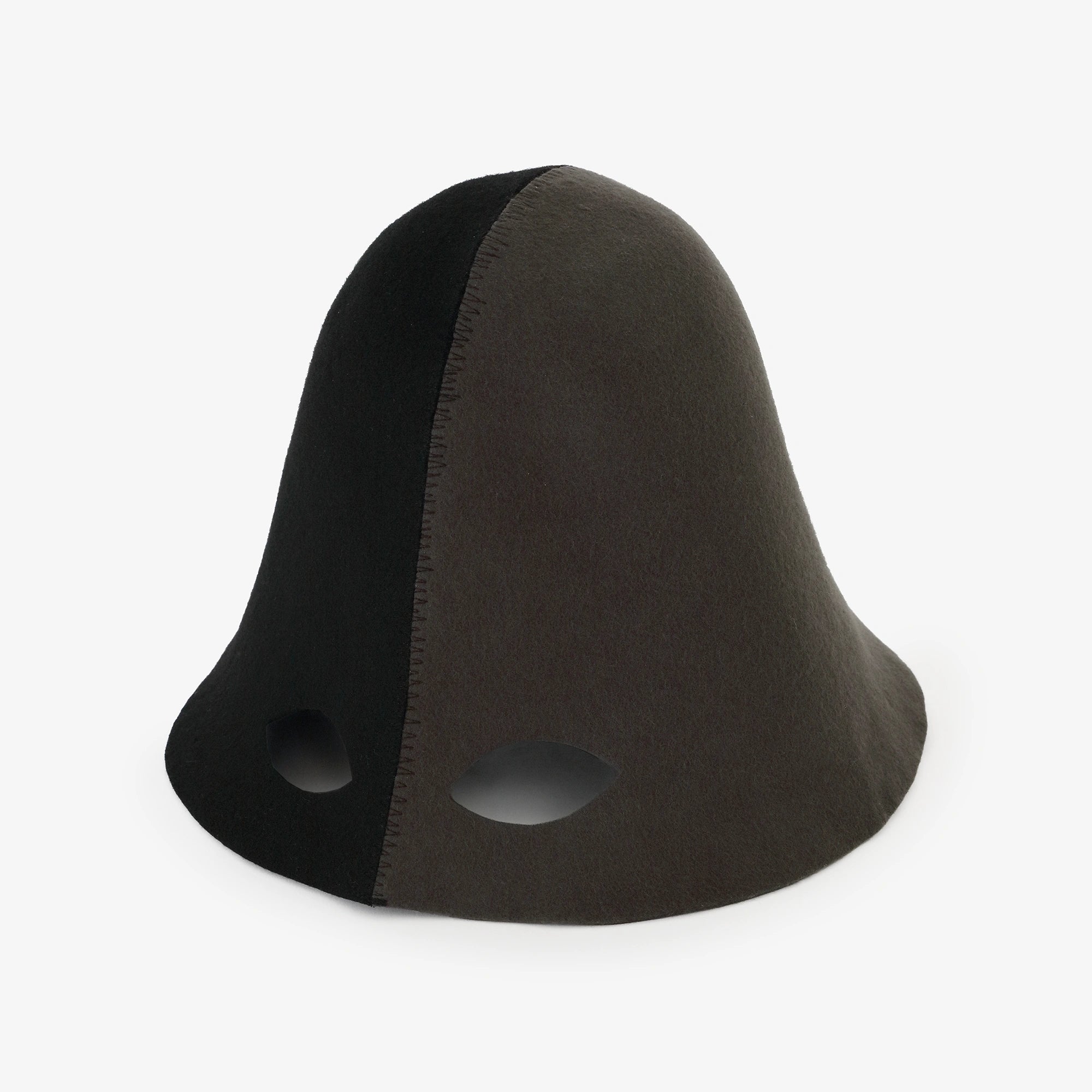 Felt Helmet Hat/Black x Dark Grey (Koi Yes ))