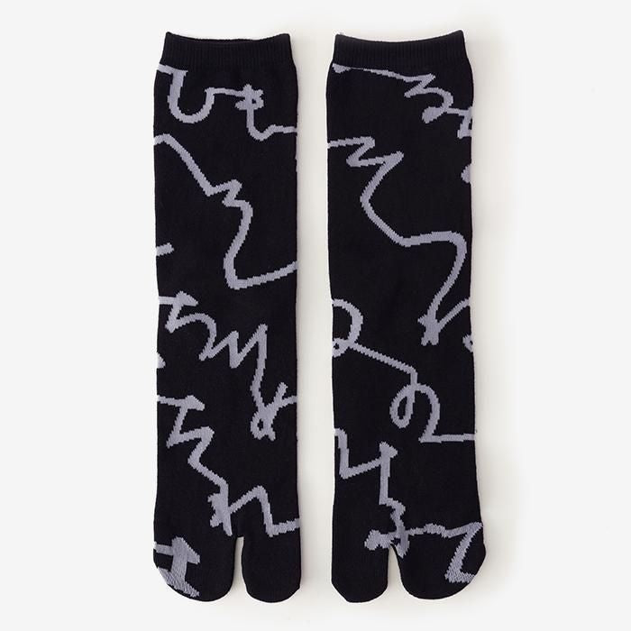 Tabi Socks (Mid-calf)／Letters Black【Men・Women】