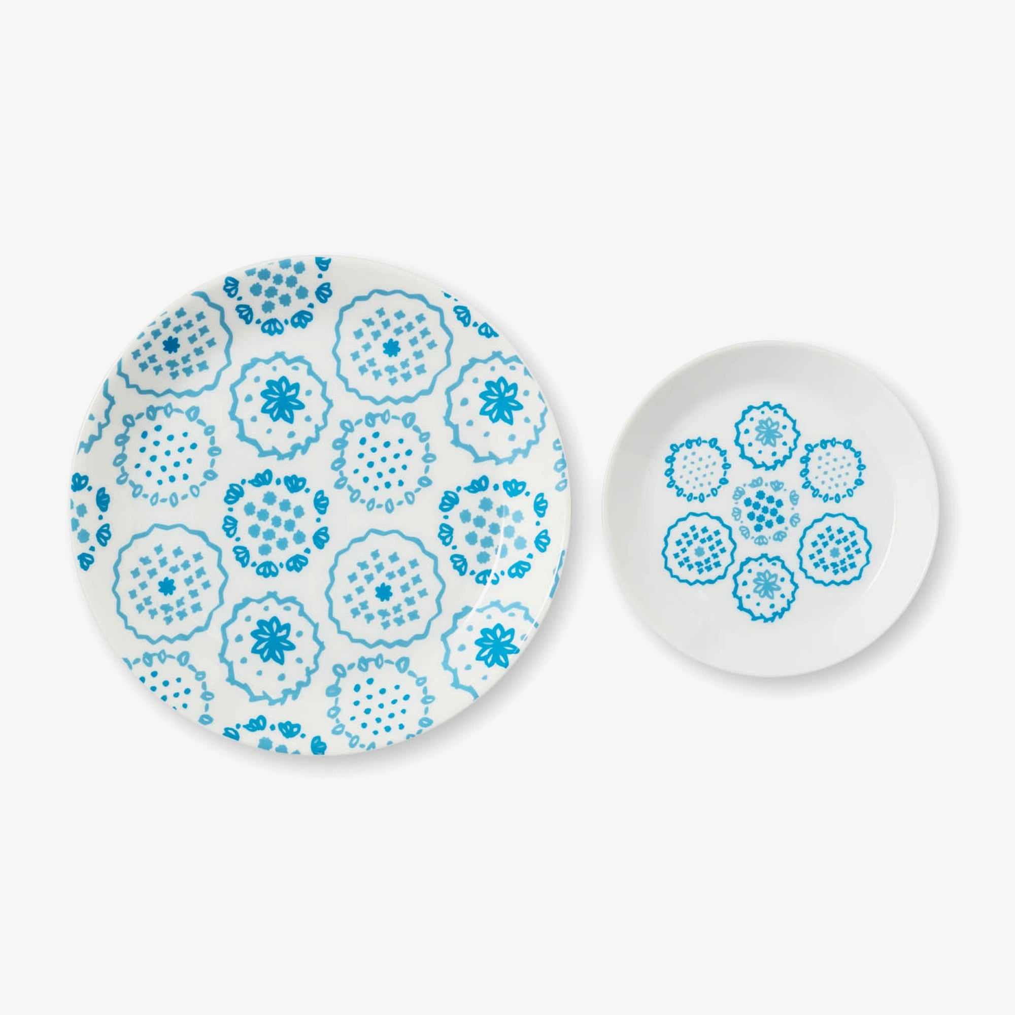 生活餐具 2枚套組／花刺繍