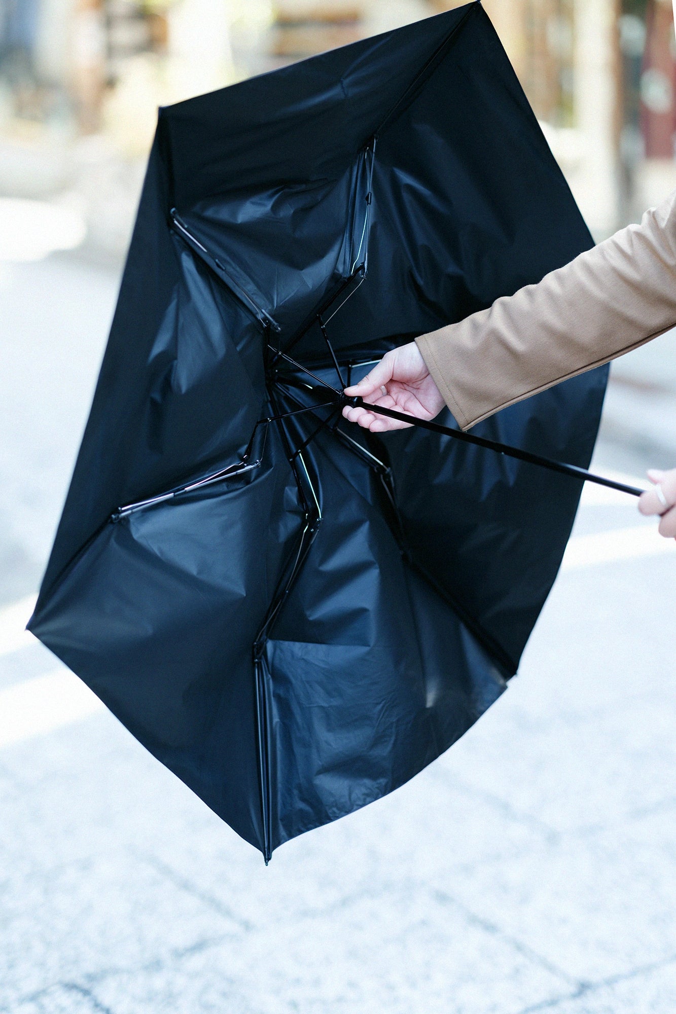 PROMOTION Lightweight Folding Umbrella for Sun and Rain / SO-SU-U Black 