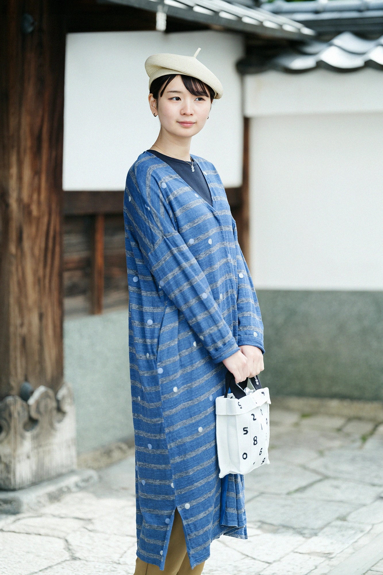 SOU・SOU×KNT365 가방 Co-Knitty／SO-SU-U 흰색