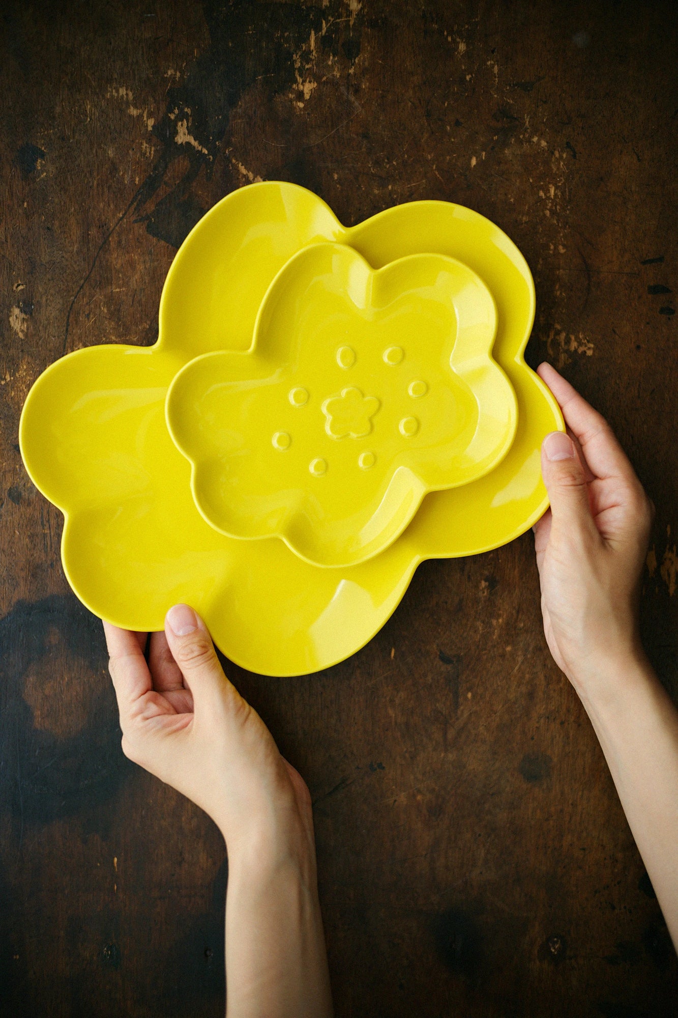 SOU・SOU Shitsurai Mino Ware Smile Flower Plate／Small