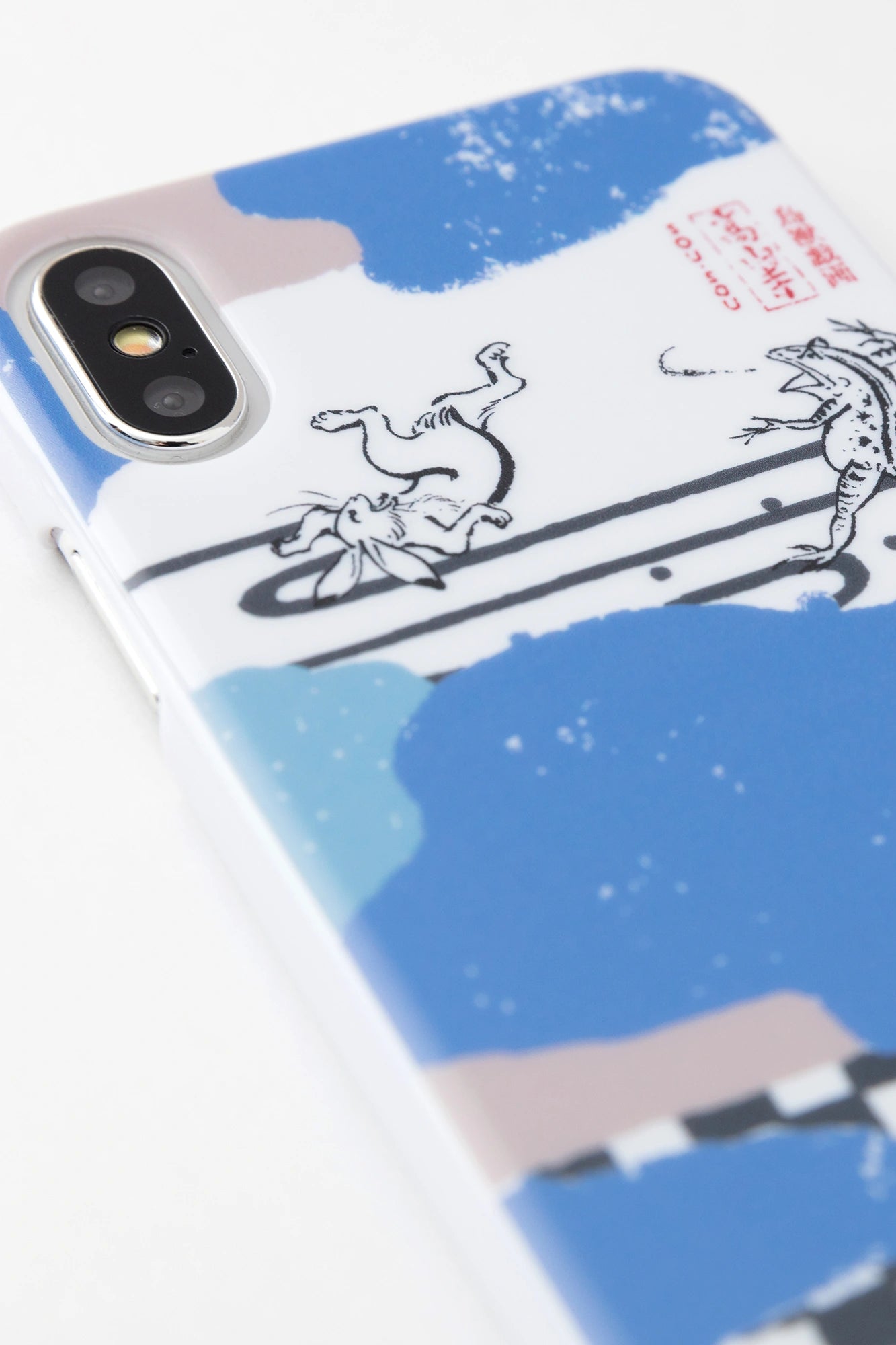 【net限定】iPhone_XS_Max テキスタイルカバー／雲間と鳥獣戯画▲