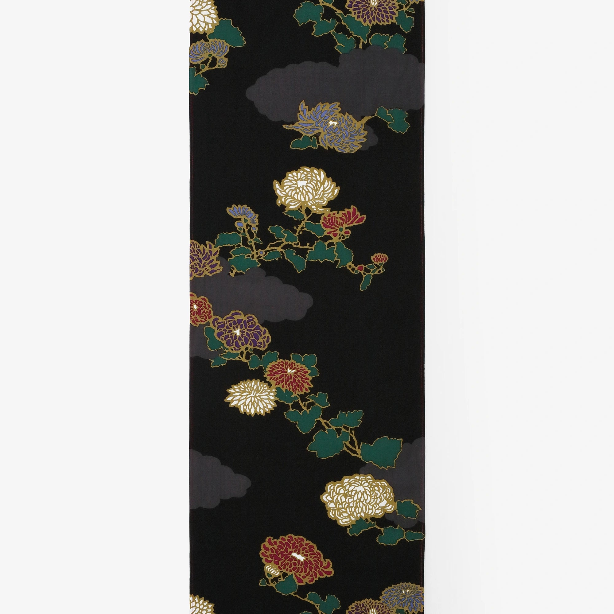 テキスタイル計り売り （伊勢木綿 手ぬぐい）／雲取り（くもどり）に菊＜50cm＞