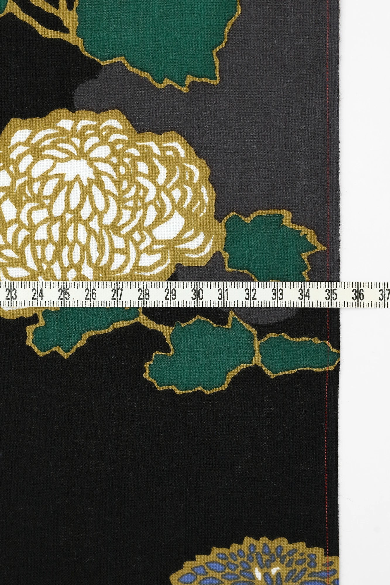 テキスタイル計り売り （伊勢木綿 手ぬぐい）／雲取り（くもどり）に菊＜50cm＞