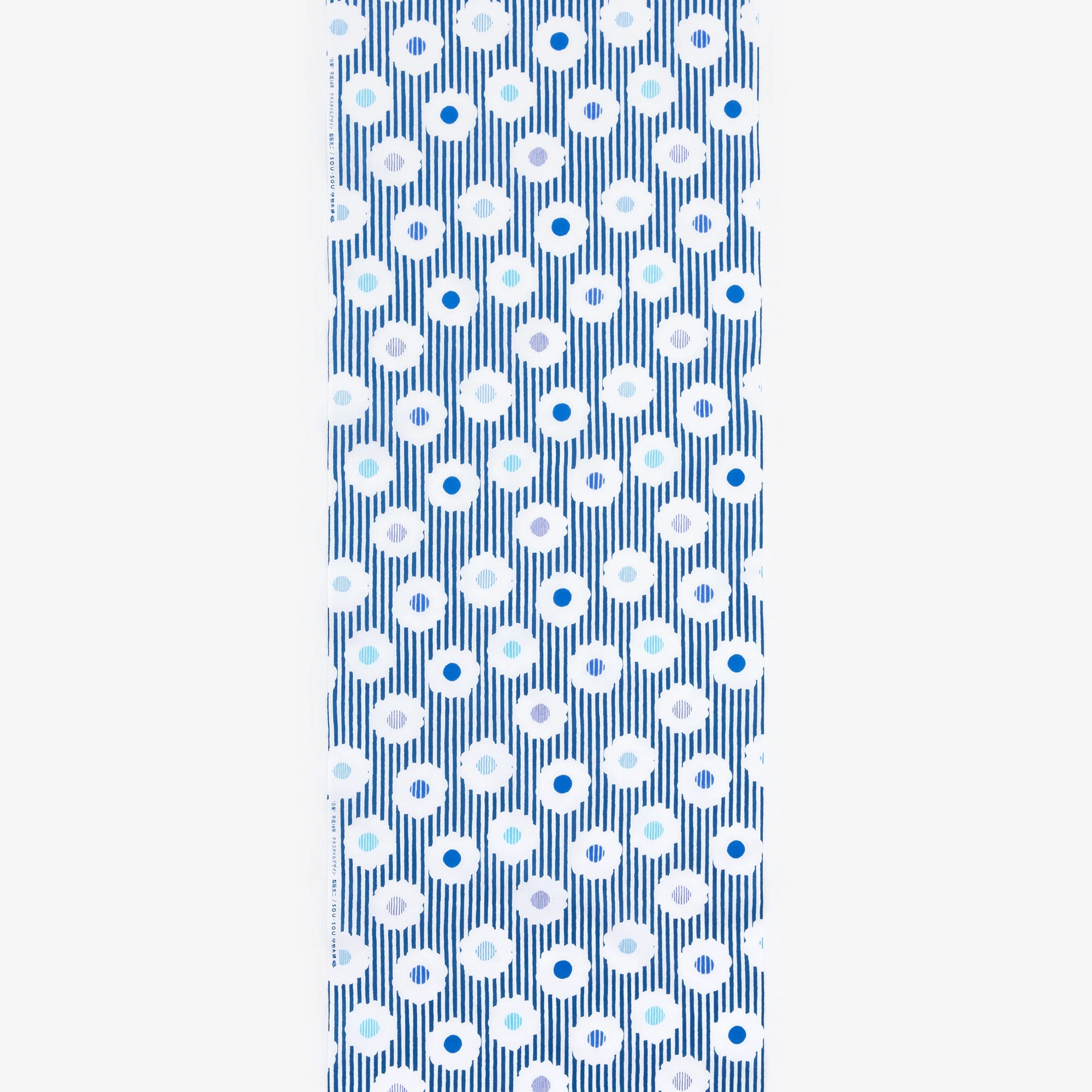 布料剪裁販售 （伊勢木綿：特岡）／白菊 淺藍色＜50cm＞