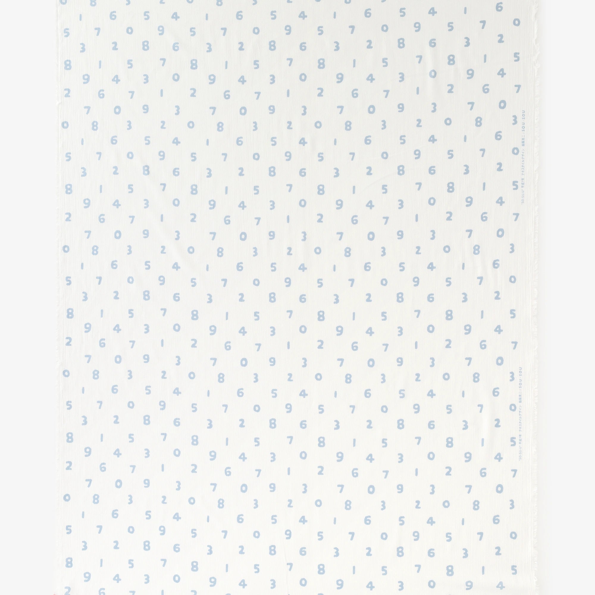 布料剪裁贩售（高岛缩棉坂尾织物）／SO-SU-U十数白色×浅蓝色<50cm>