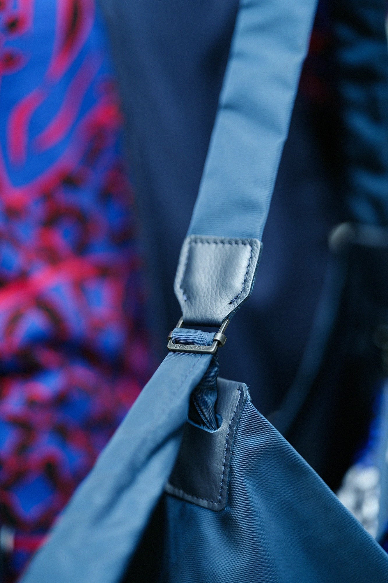  SOU・SOU×Y’SACCS肩背包 穩 長／深藍色×全菊2