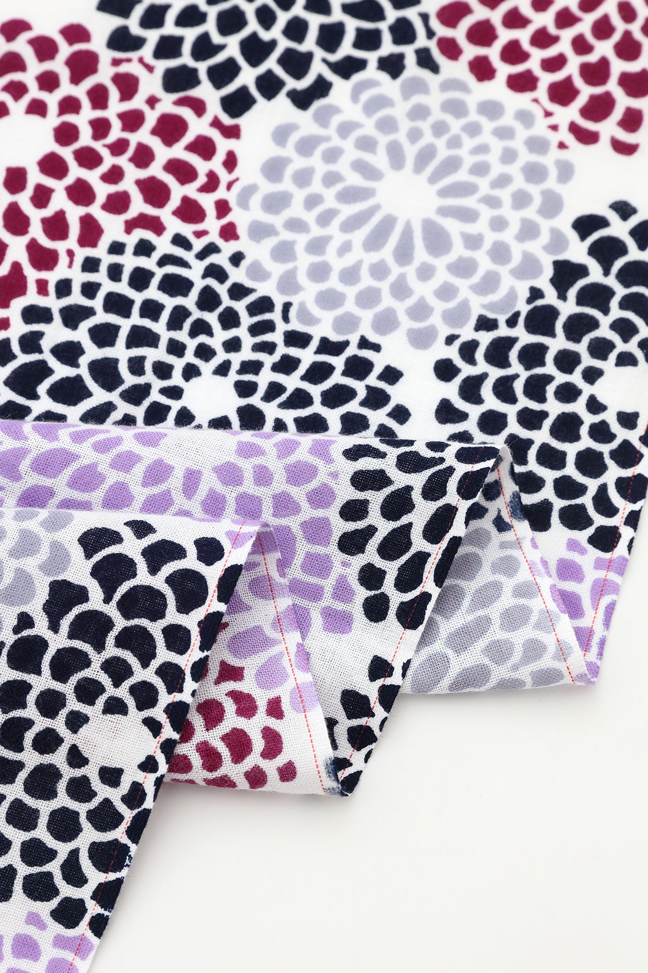 【40%OFF】Imperfect Fabric Sale ＜Isemomen Cotton Textile Handkerchief＞／Chrysanthemum Purple