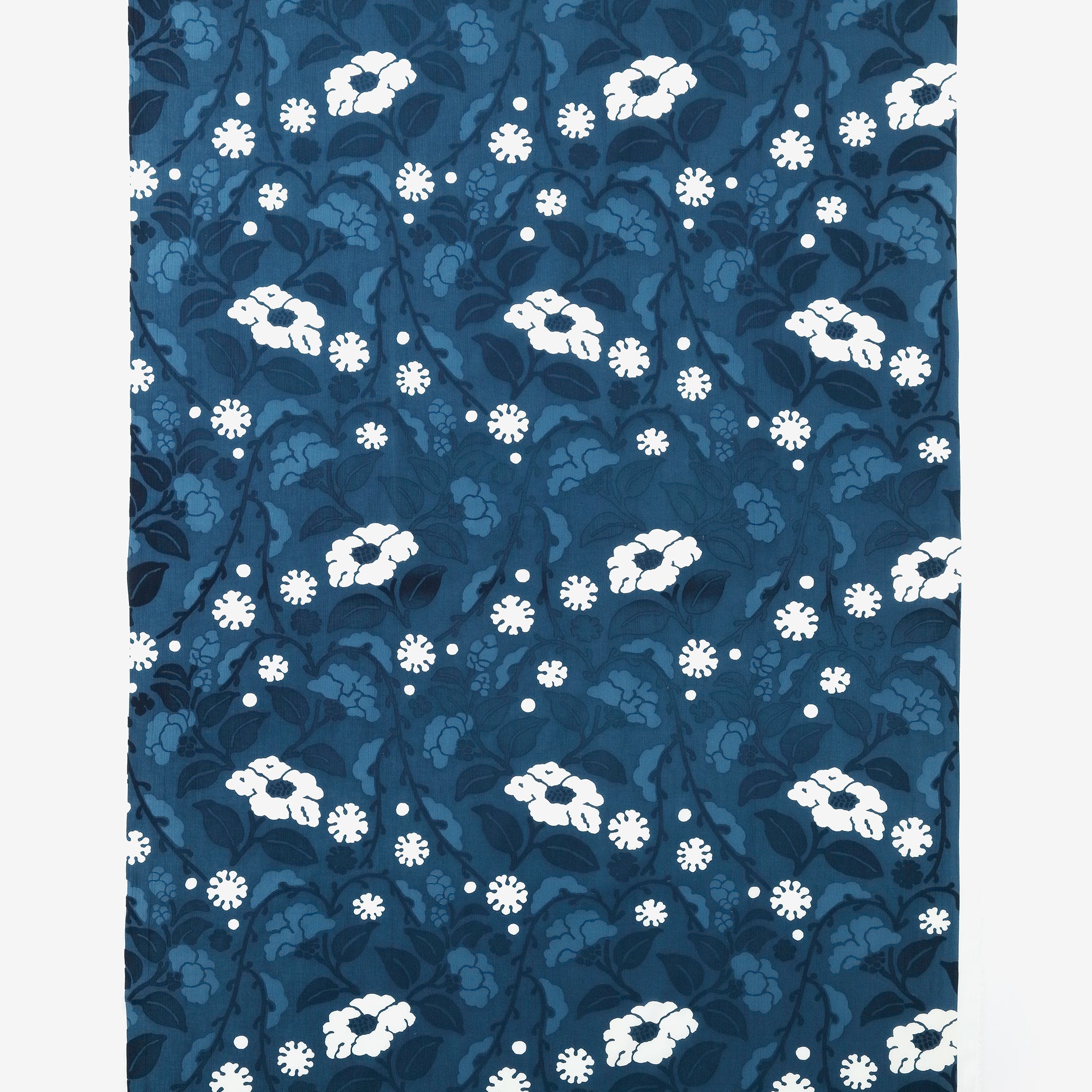 「藍より青し」特別限定品生産カラー複製原画 シリアルNo.？/300 40%OFF】B反生地セール＜高島縮 20/20 サーキュラー＞／藍捺染（あいな