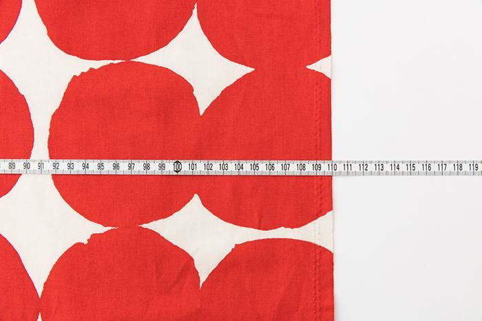 布料剪裁販售 （21號平織棉）／彈珠 大 乳白色（Nyuhaku）×深紅色（Kokihi）<50cm
