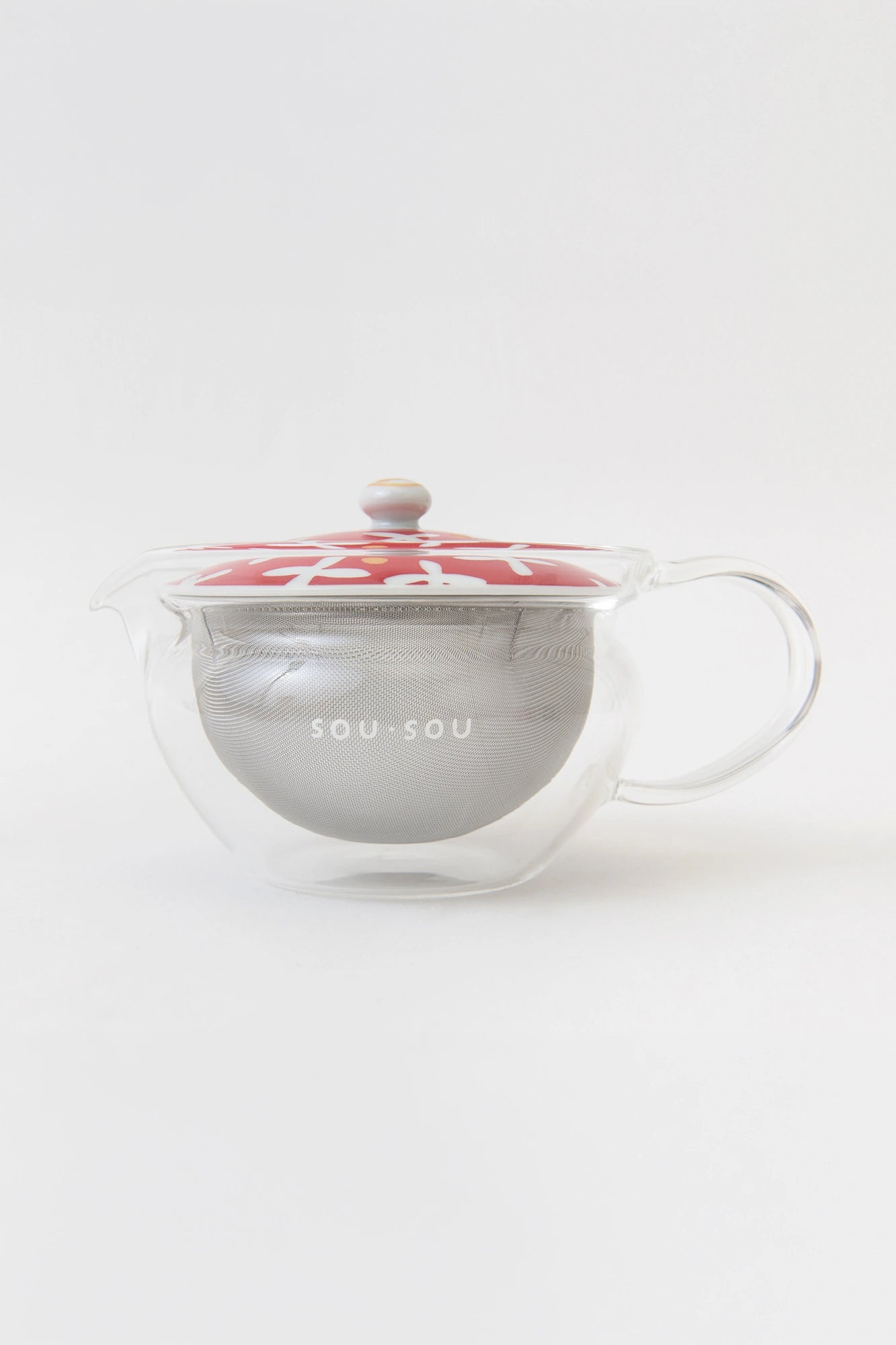 耐熱玻璃茶壺和茶罐套組／蘿蔔草
