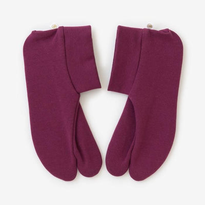 棉質 彈性足袋襪／京紫 ※防滑襪底