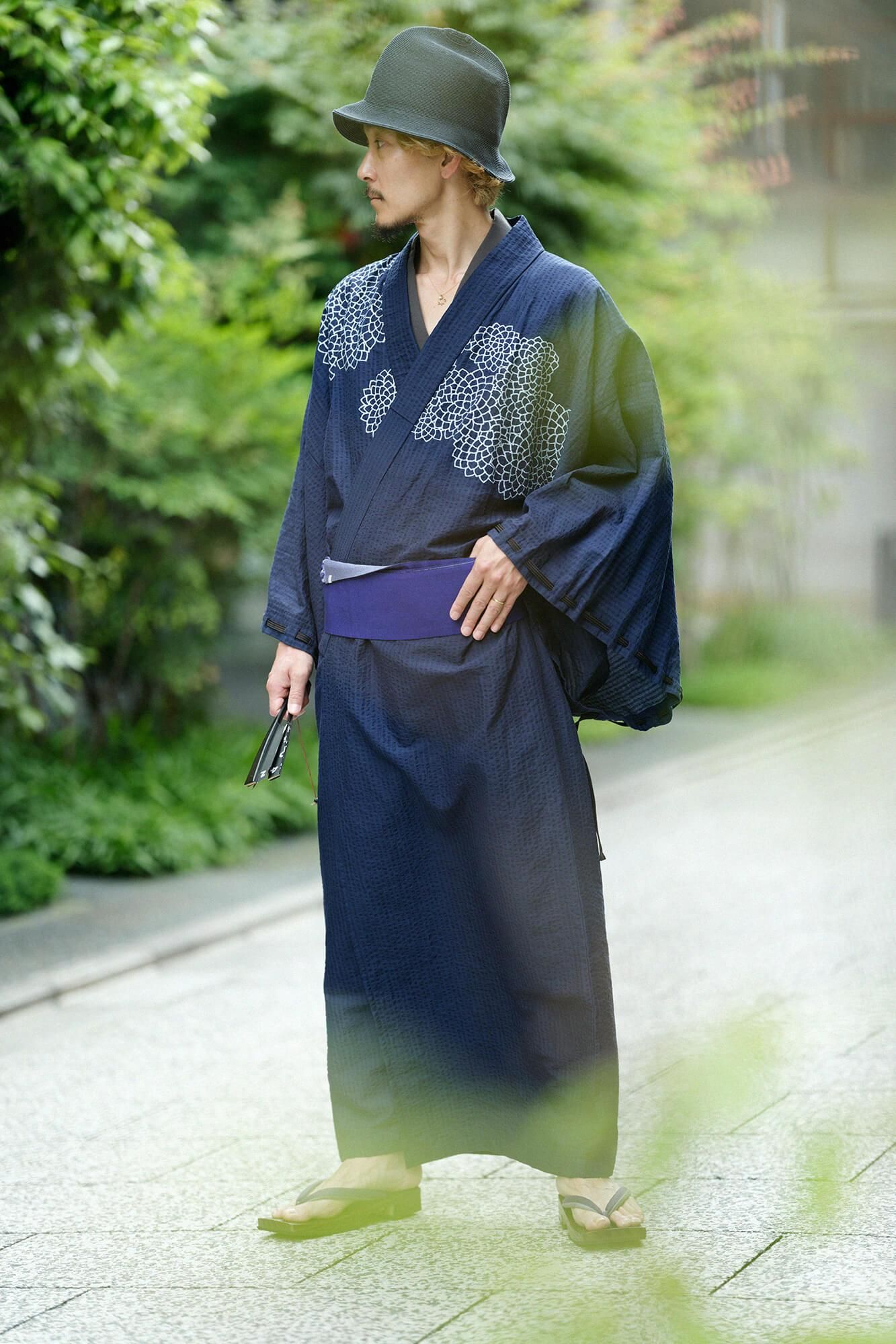 Braid Obi Belt / Bellflower Blue × Pastel Purple