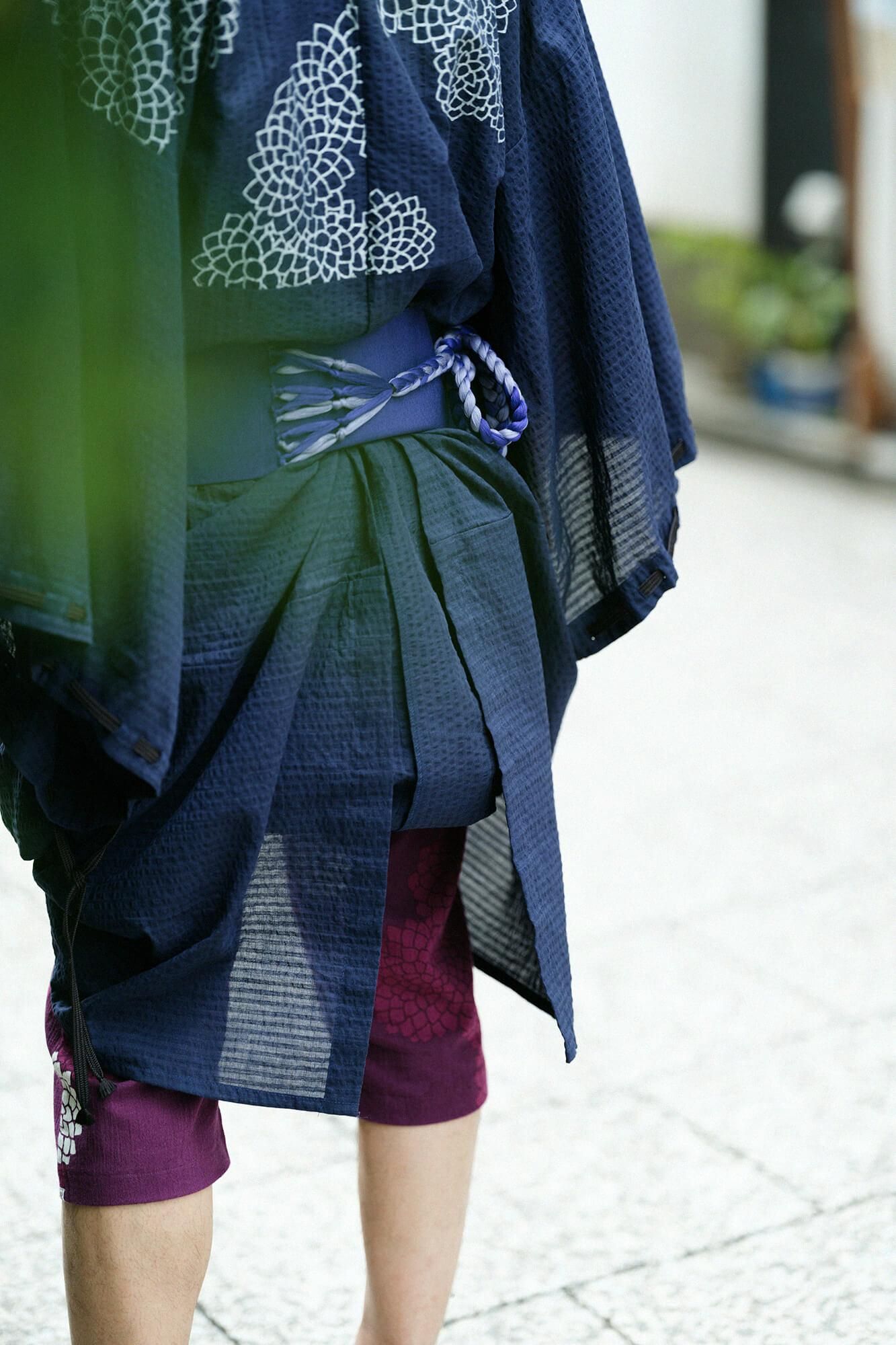 Braid Obi Belt / Bellflower Blue × Pastel Purple