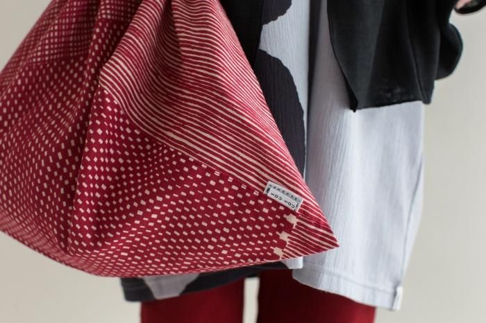 Isemomen Cotton Eco Bag / Intervals White×Red