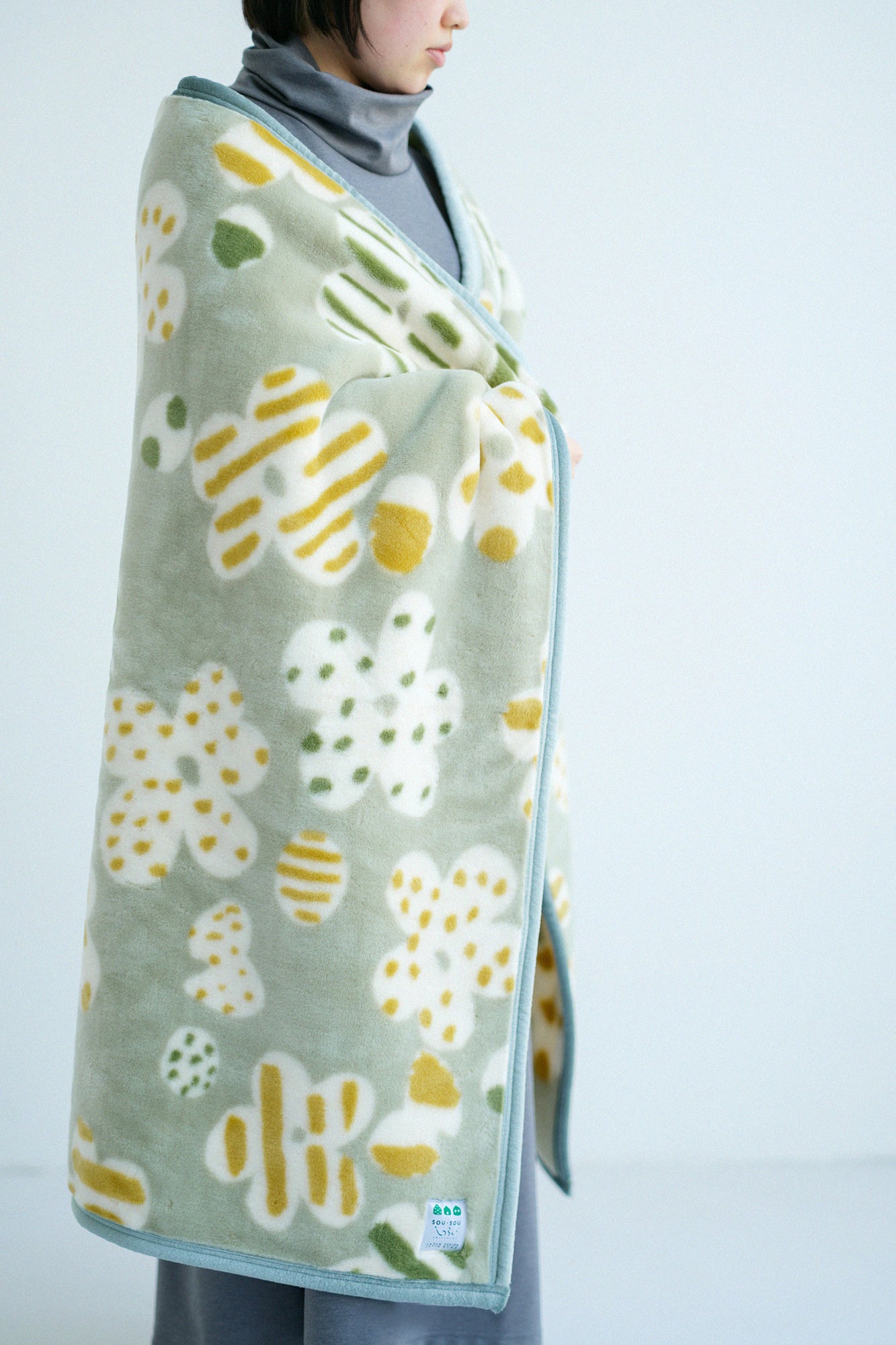 SOU・SOU×森弥毛織 アクリル毛布 小／はじける