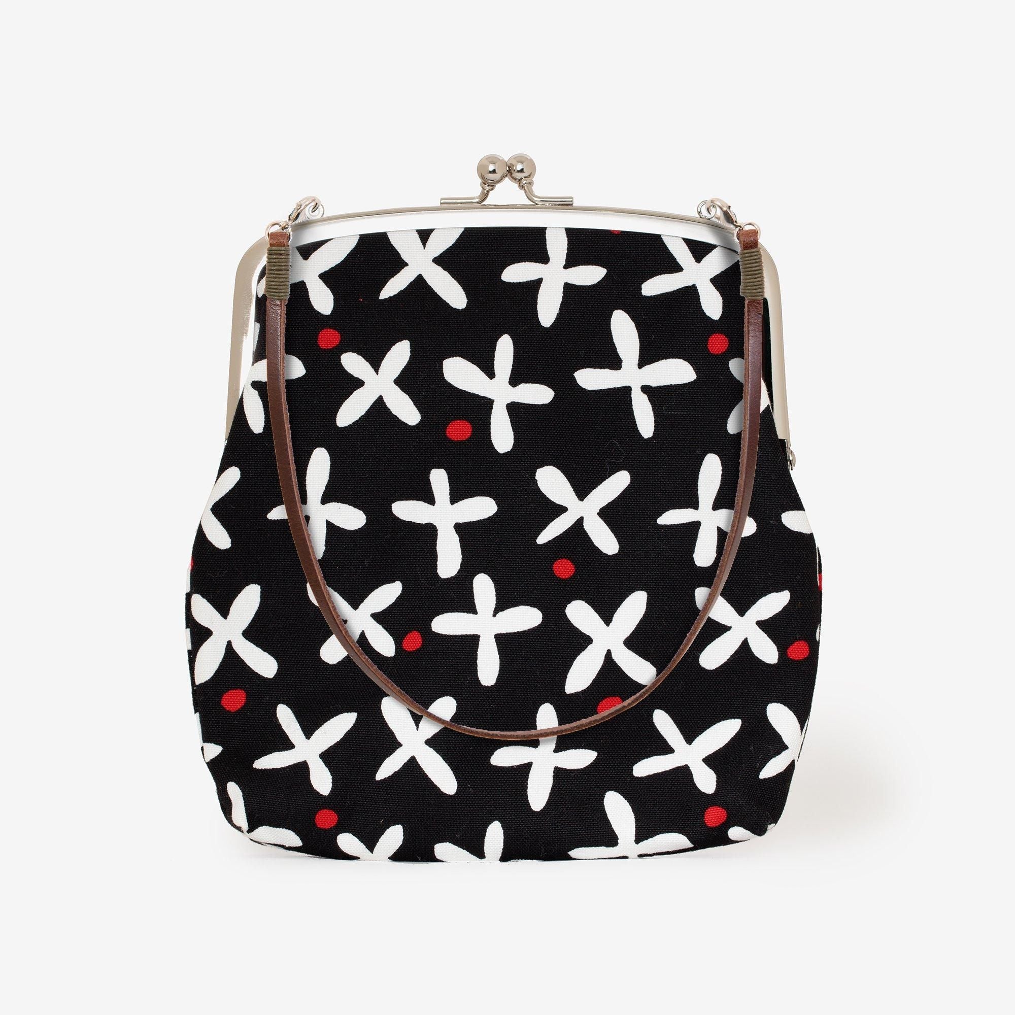 No.12 Soft Canvas Gamaguchi Clasp Purse (L) / Suzushiroso Small Black