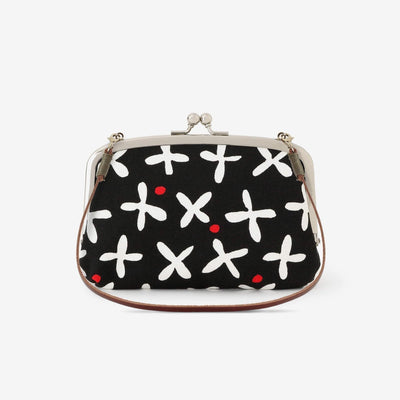 Soft Canvas Gamaguchi Clasp Purse Double Layer / Suzushiro Black