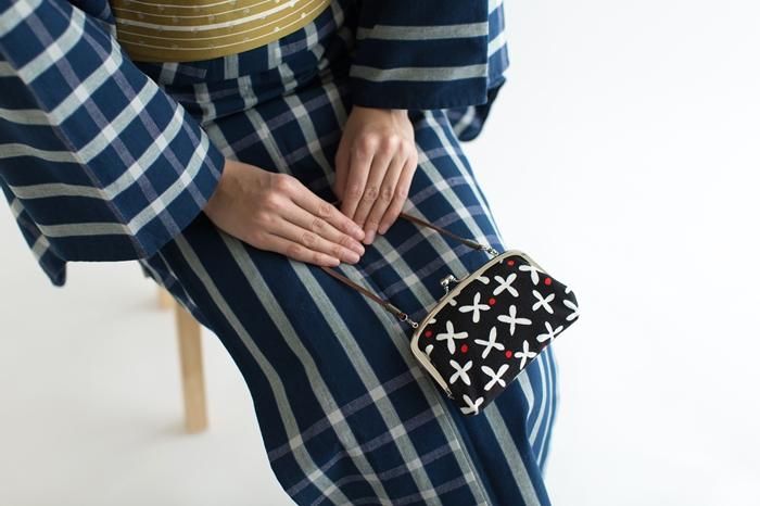 Soft Canvas Gamaguchi Clasp Purse Double Layer / Suzushiro Black