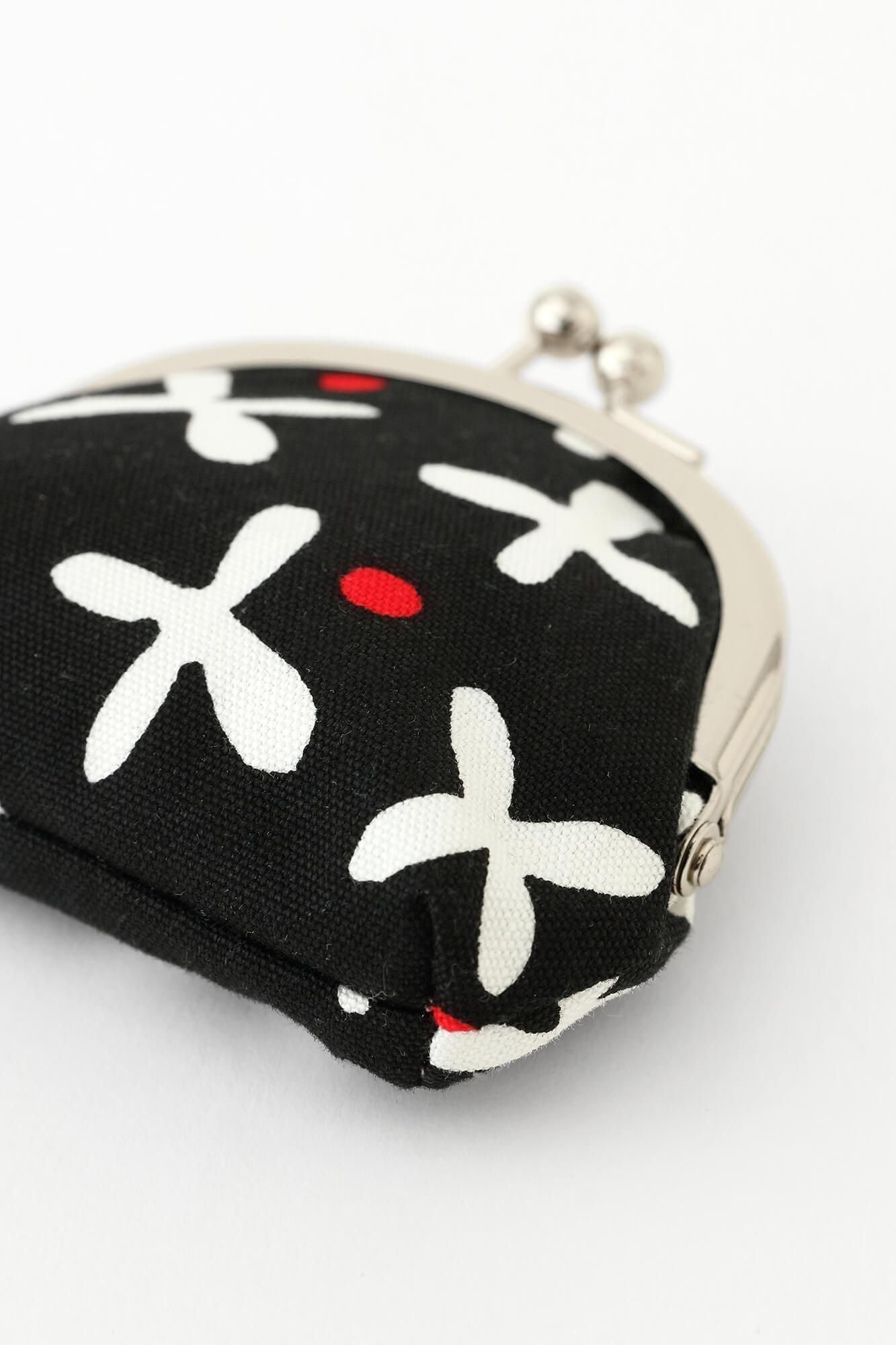 12號軟帆布口金包（小）/蘿蔔草 小 黑色