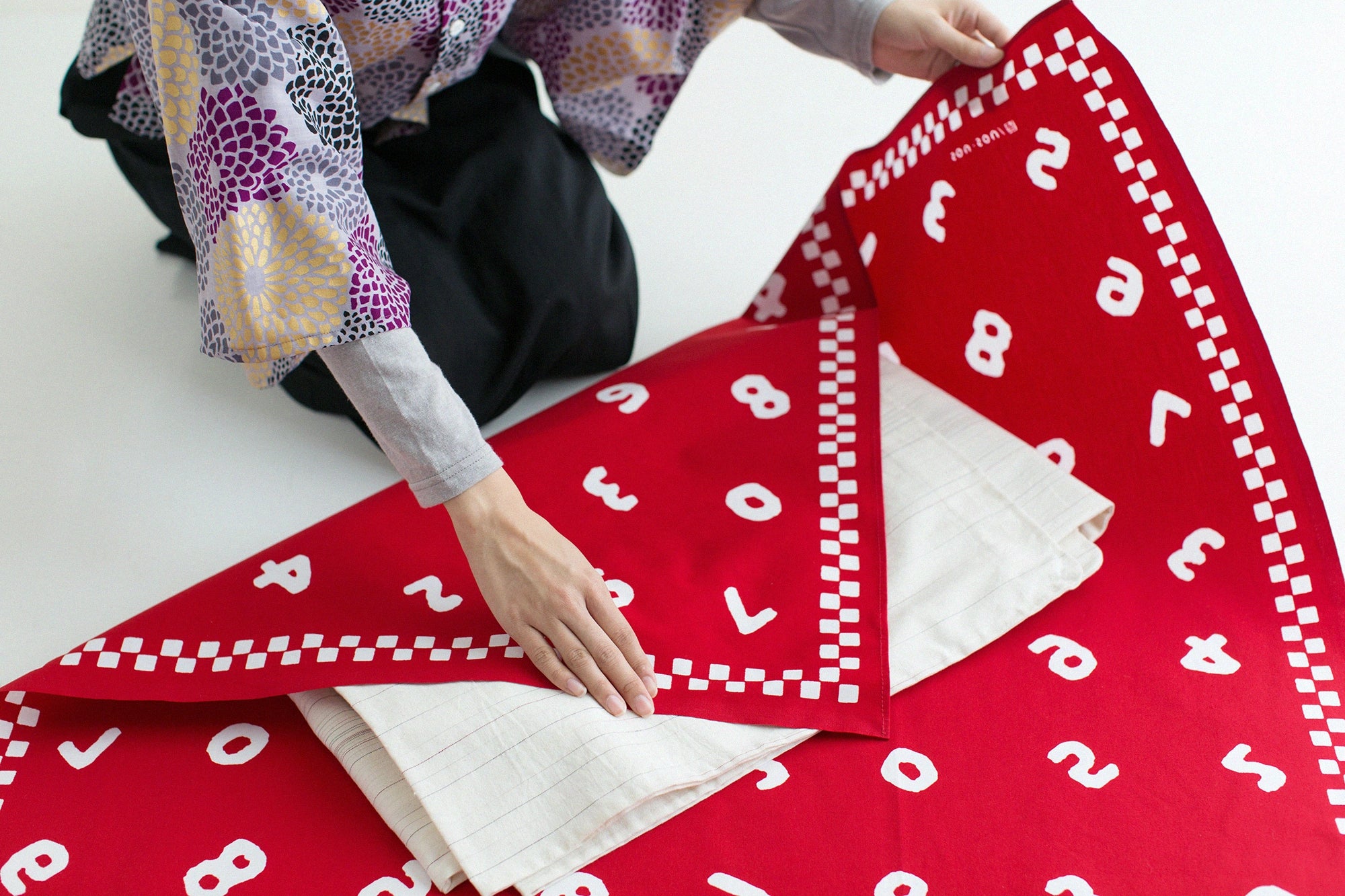SOU・SOU× Arakawa Masujiro Shoten Furoshiki (센터)/SO-SU-U 쇼조히