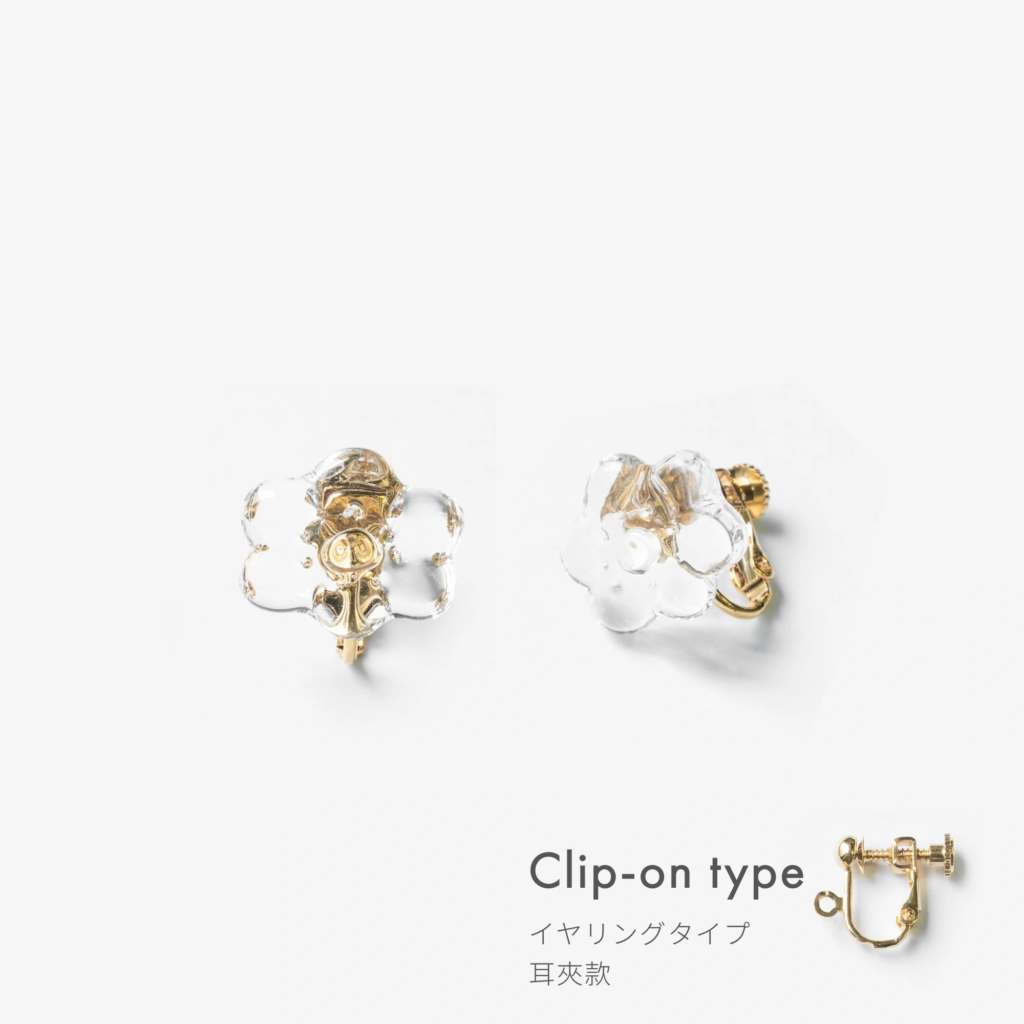SOU・SOU×HARIO Lampwork Factory-Ohrring-Set (beide Ohren)/Smile Clear