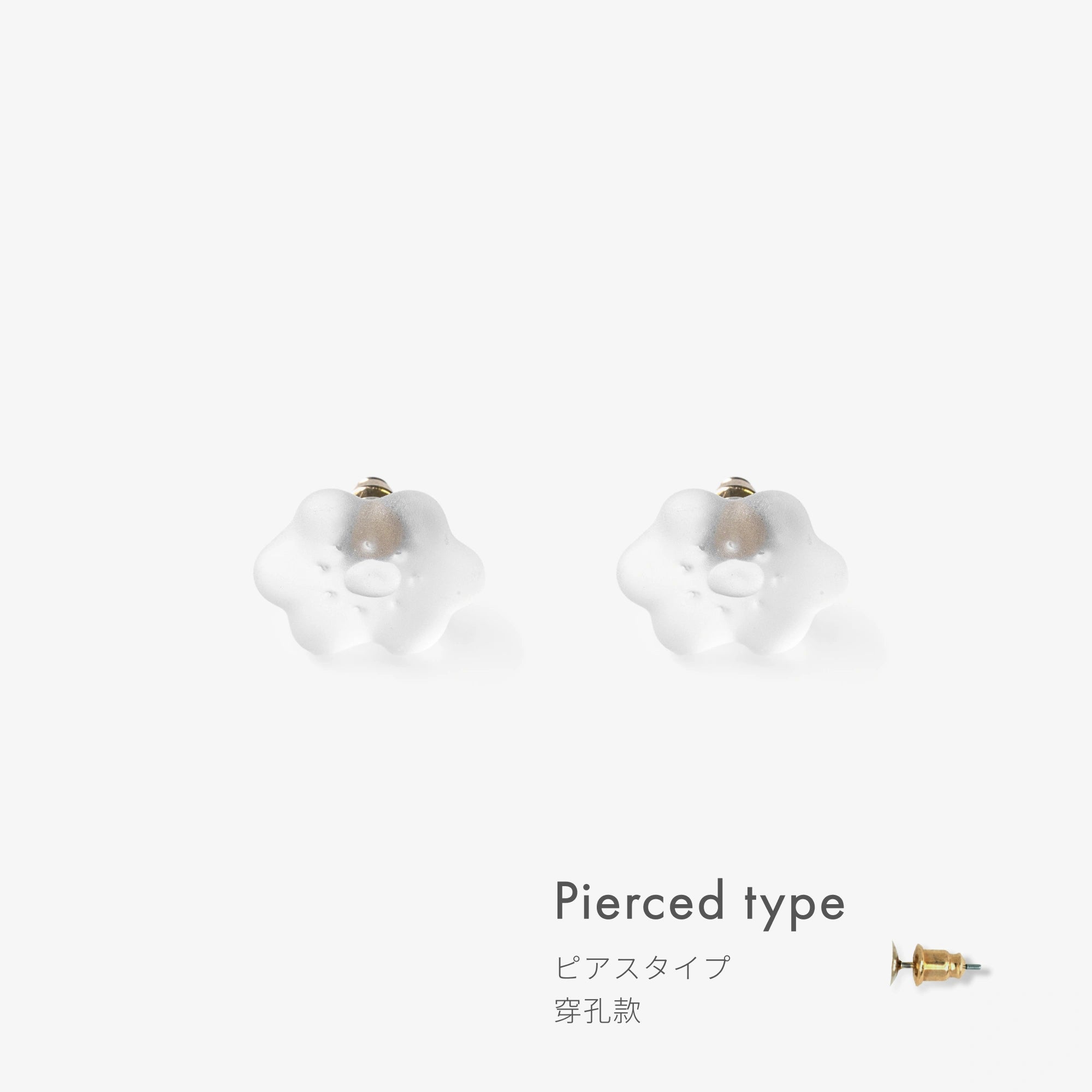 SOU・SOU×HARIO Lampwork Factory 耳環(穿耳式)套裝(雙耳)/微笑 霜