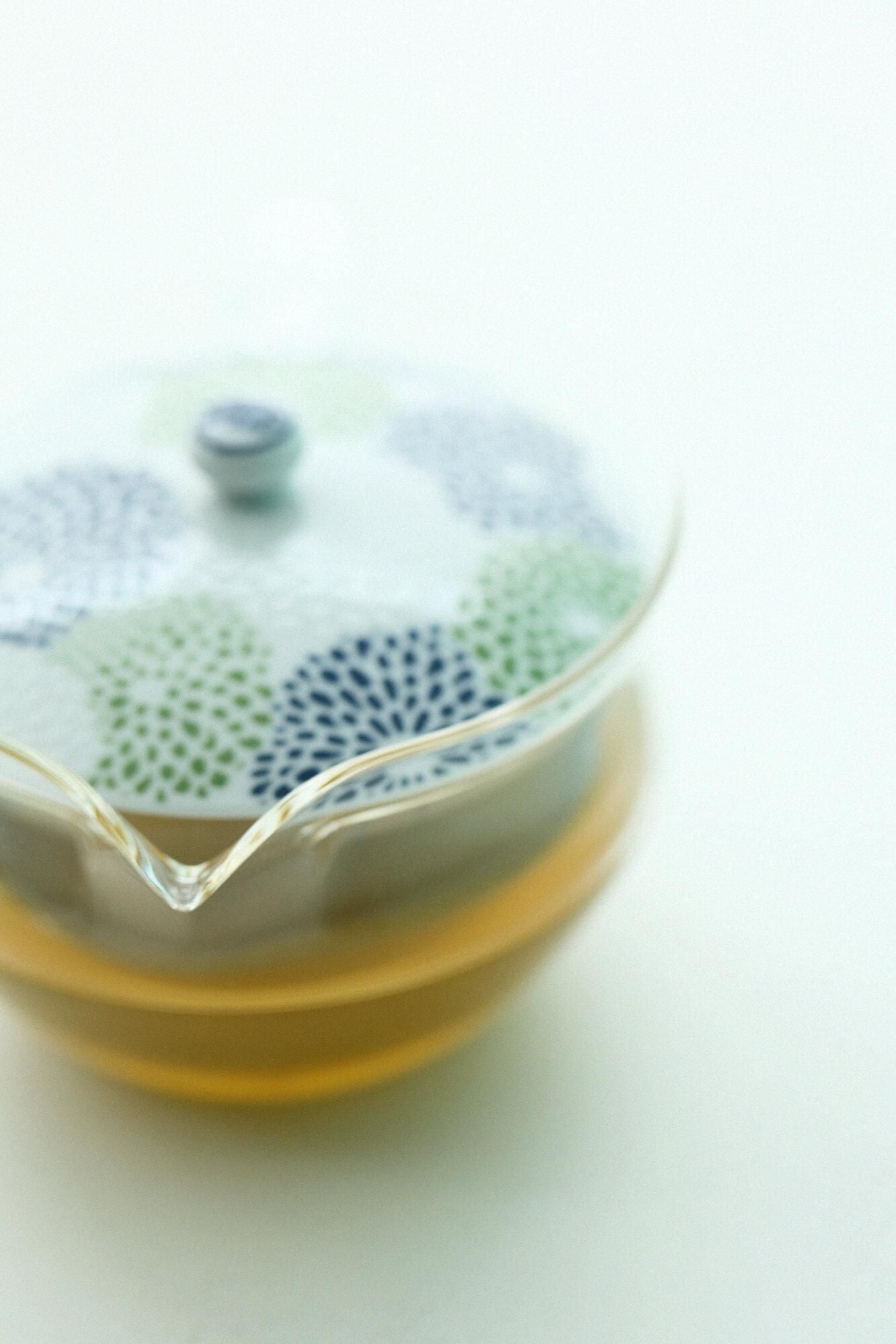 耐熱ガラス急須＆茶缶セット／菊づくし