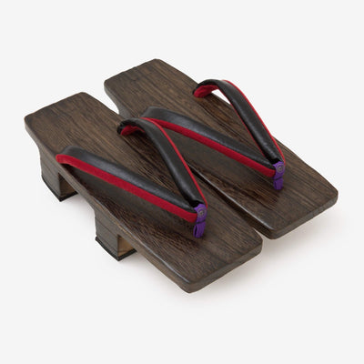 黑底木屐 皮革/角黑色