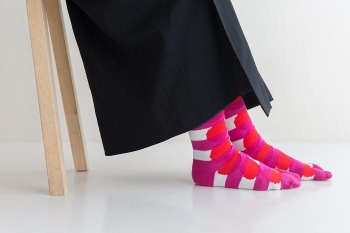 分趾襪（普通長度）／彈珠與橫紋 【男・女性用】