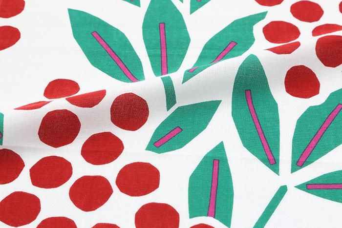 伊勢木棉圖案紋樣手巾（短版）/南天竹