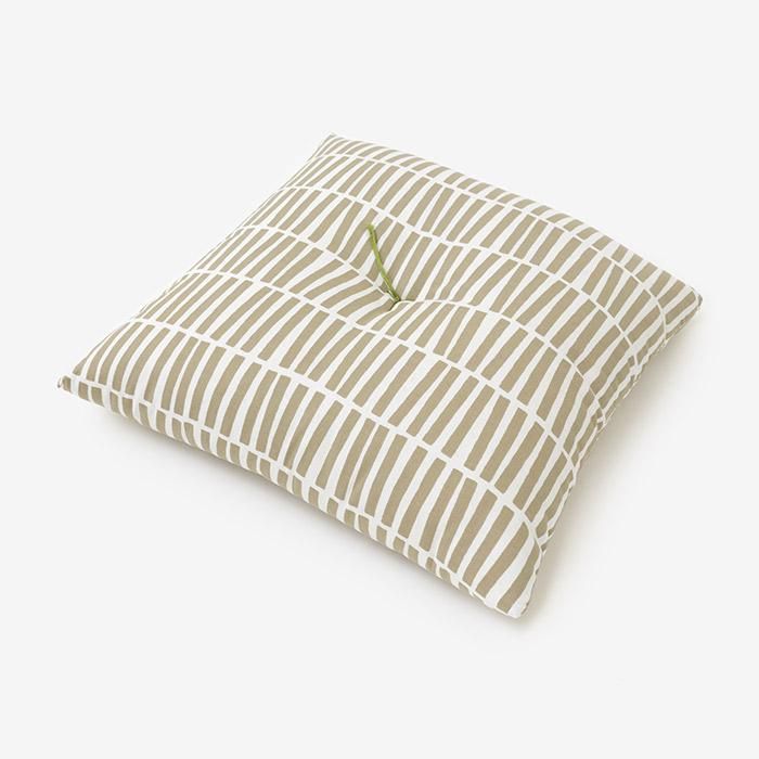 SOU・SOUKyoto Cushion（21 Count Plain Weave）／Wooden Clappers White×Sand Color【※Delivery in 3 weeks】