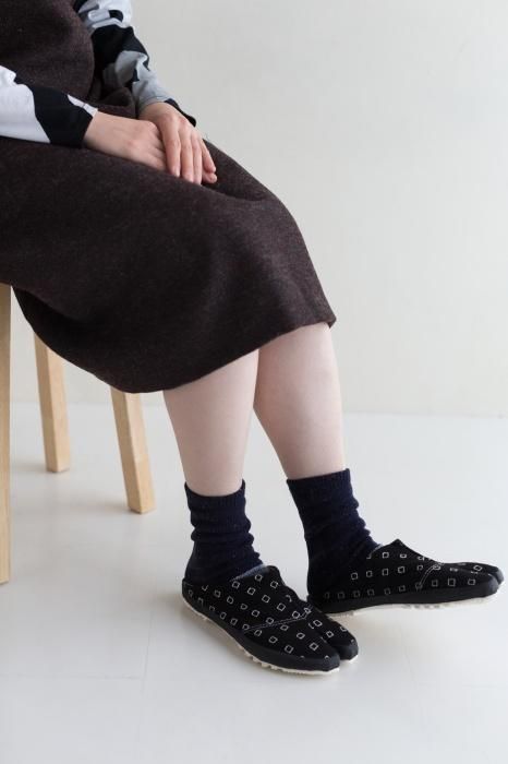 羊毛雙色分趾襪（普通長度）／深藍色 【男・女性用】