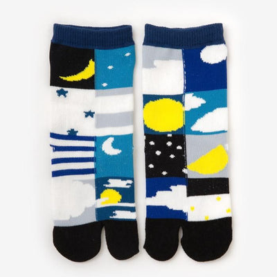 ●Tabi Socks for Kids Mid-calf / Moon and Stars【S・M・L】