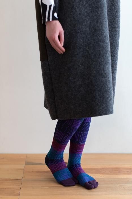 分趾襪（膝下長度）／敷石 江戸紫【女性用】