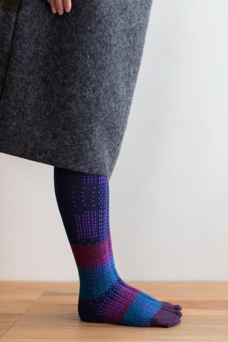 分趾襪（膝下長度）／敷石 江戸紫【女性用】