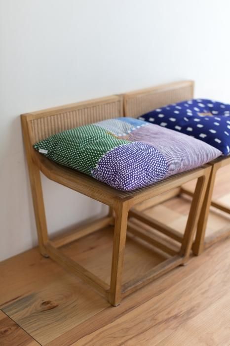 SOU・SOUKyoto Cushion（No.8 Canvas）／Lines and Dots Riverside(mosquitoWaBeri) [※DeliveryApproximately 3 weeks]