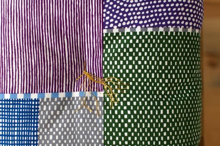 SOU・SOUKyoto Cushion（No.8 Canvas）／Lines and Dots Riverside(mosquitoWaBeri) [※DeliveryApproximately 3 weeks]