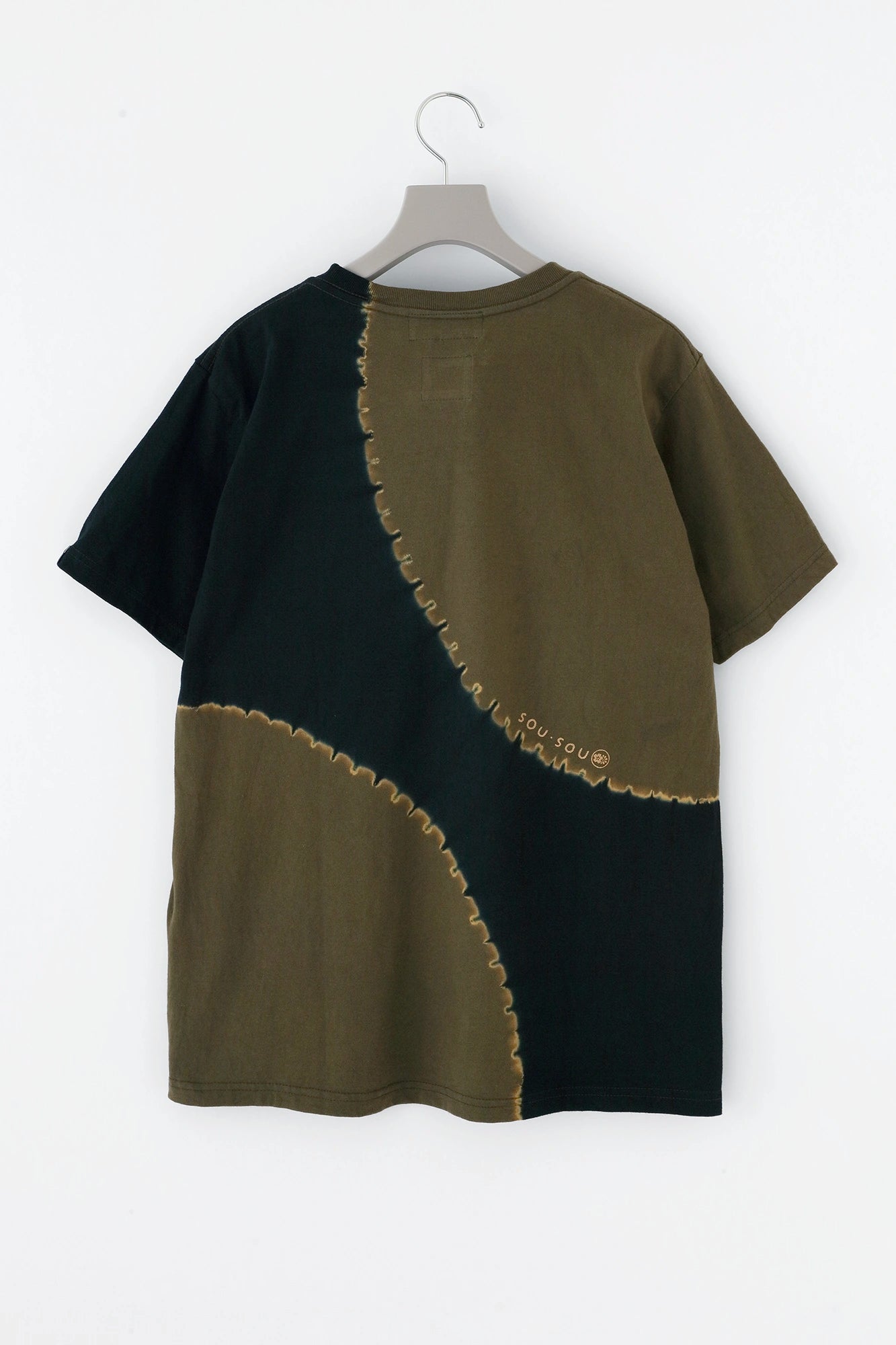 【6月30日頃発送予定】近清絞り 染め分け半袖Tシャツ[5.0]／プラネート アーミーグリーン×ブラック