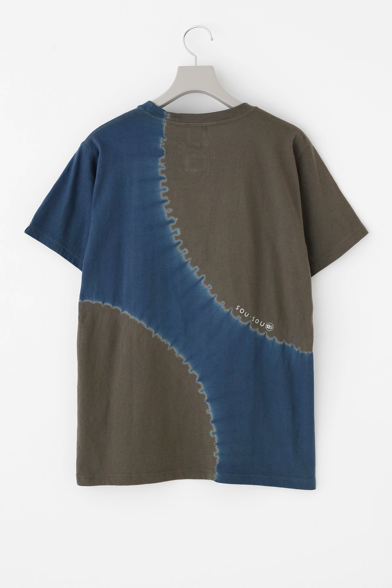 【6月30日頃発送予定】近清絞り 染め分け半袖Tシャツ[5.0]／プラネート チャコール×ネイビー
