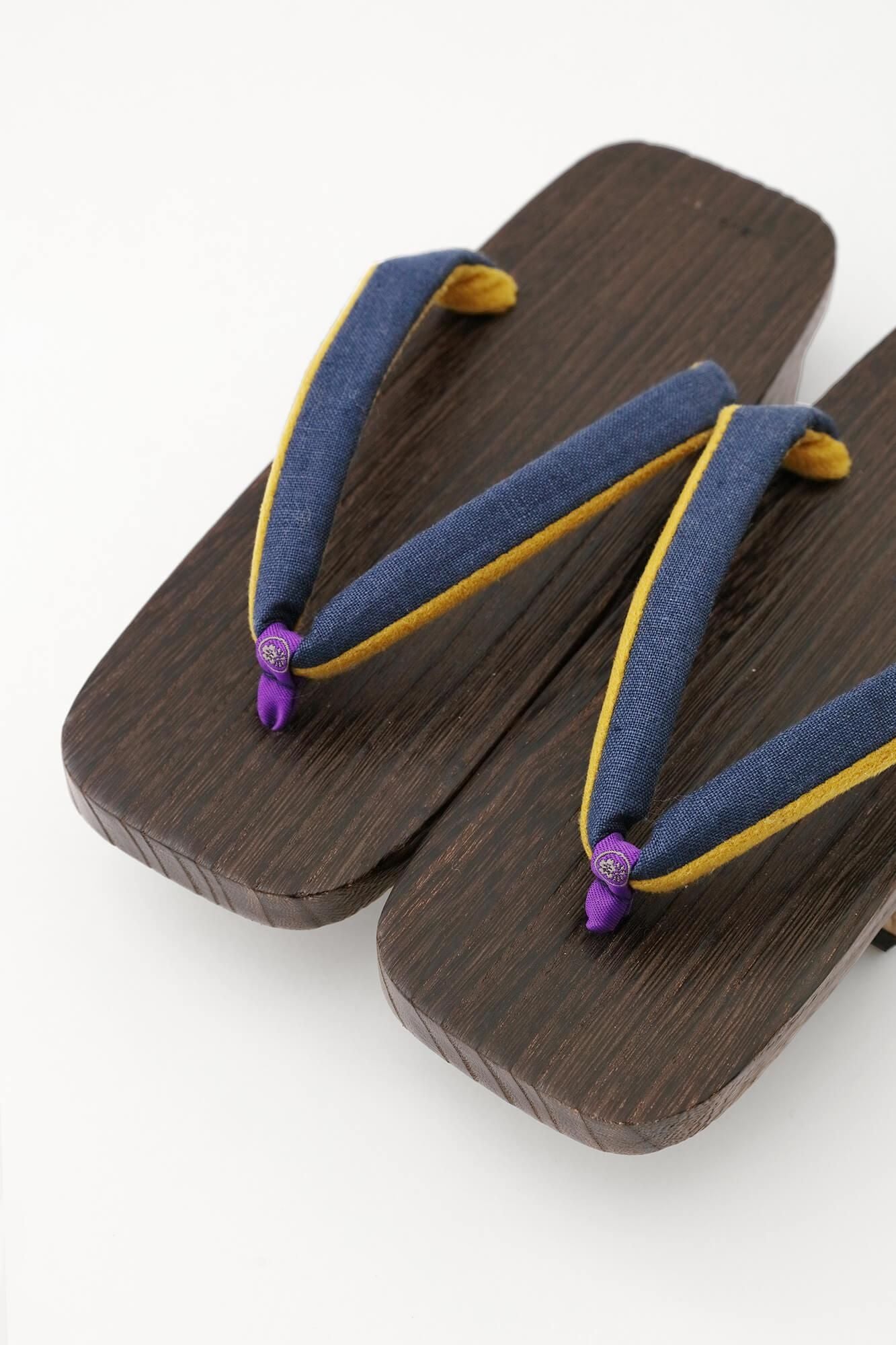 Mikamo Ware Geta/Yoshicho Leinen tiefes Marineblau 2