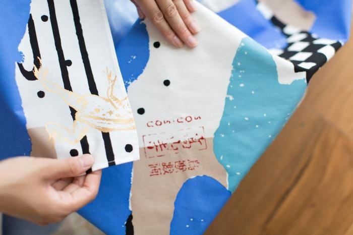 Hand-printed Furoshiki (Large) / Choju-giga Between Clouds