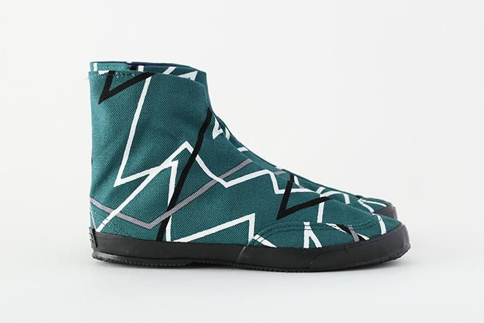 ふくまる net限定20%OFF】先丸地下足袋／枡 濡羽色×つくも