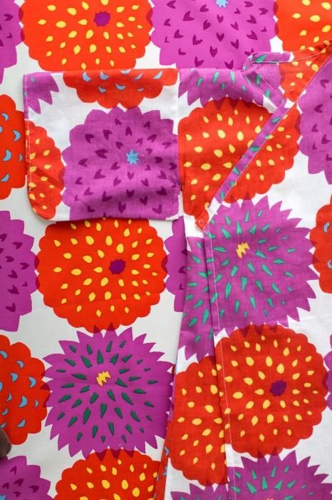 布料剪裁販售 （21號平織棉）／天竺牡丹 京紅色花(天竺牡丹 京緋色花（50厘米）