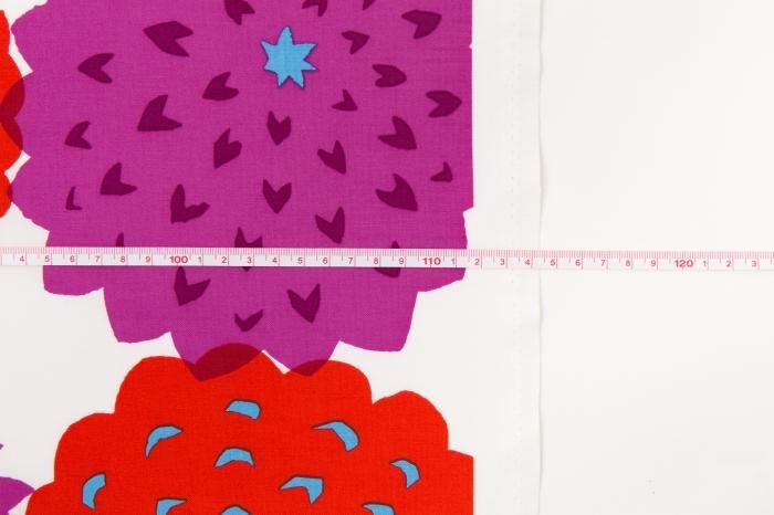 布料剪裁販售 （21號平織棉）／天竺牡丹 京紅色花(天竺牡丹 京緋色花（50厘米）