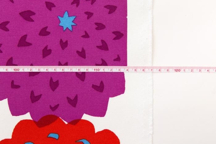 布料剪裁販售 （8號帆布）／天竺牡丹 京紅色花(天竺牡丹 京緋色花（50厘米）