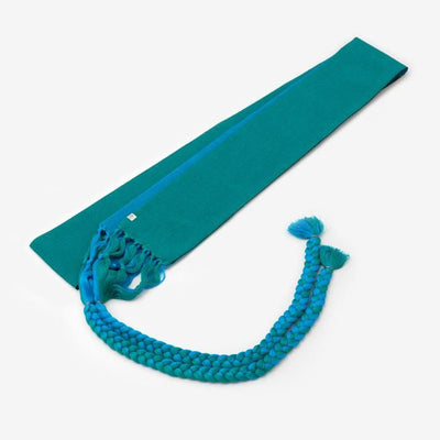 和服紐帶／孔雀綠×藍綠色